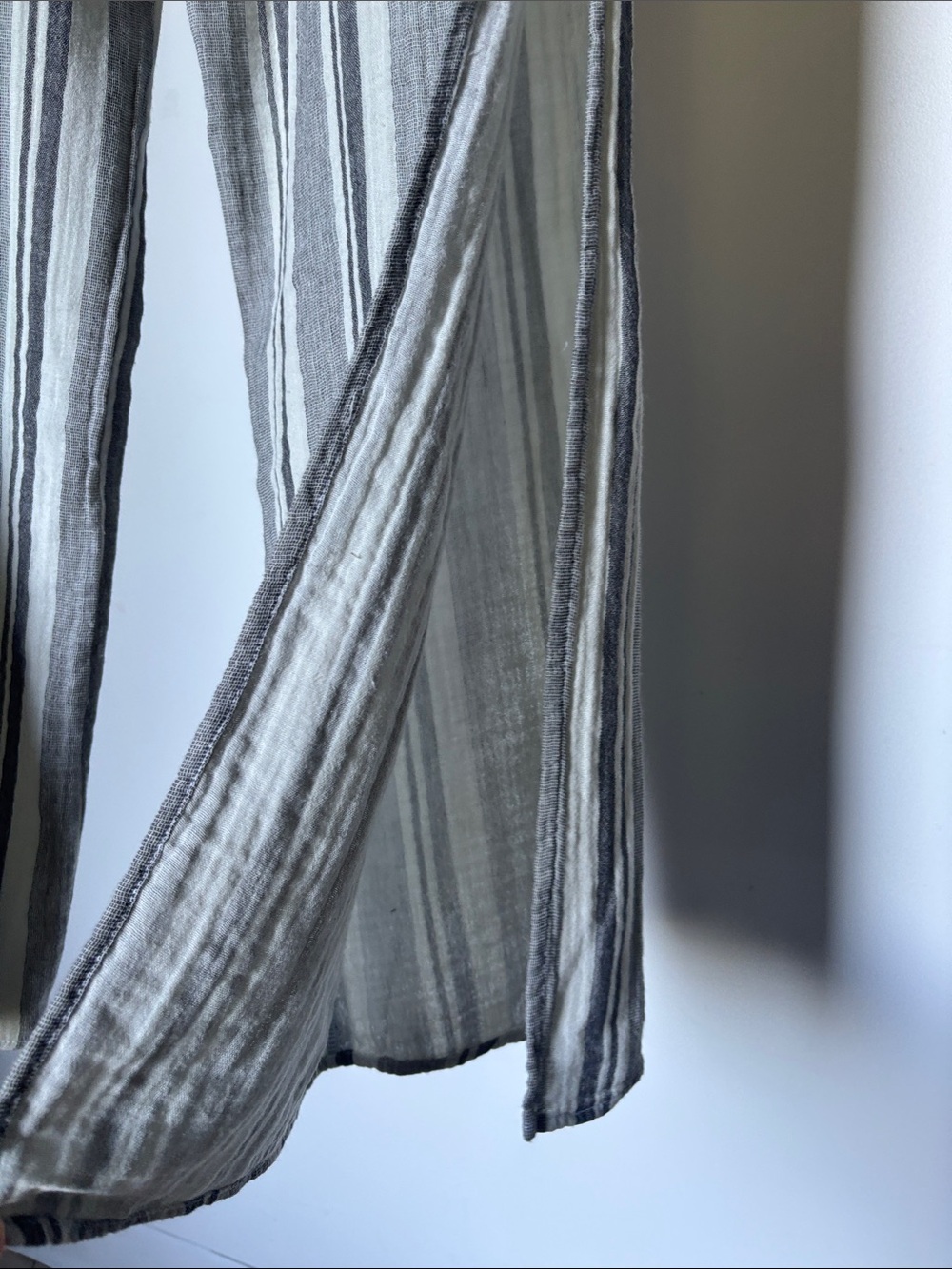 Wide Leg Striped Pants in Gray & White - Picture 7 of 9